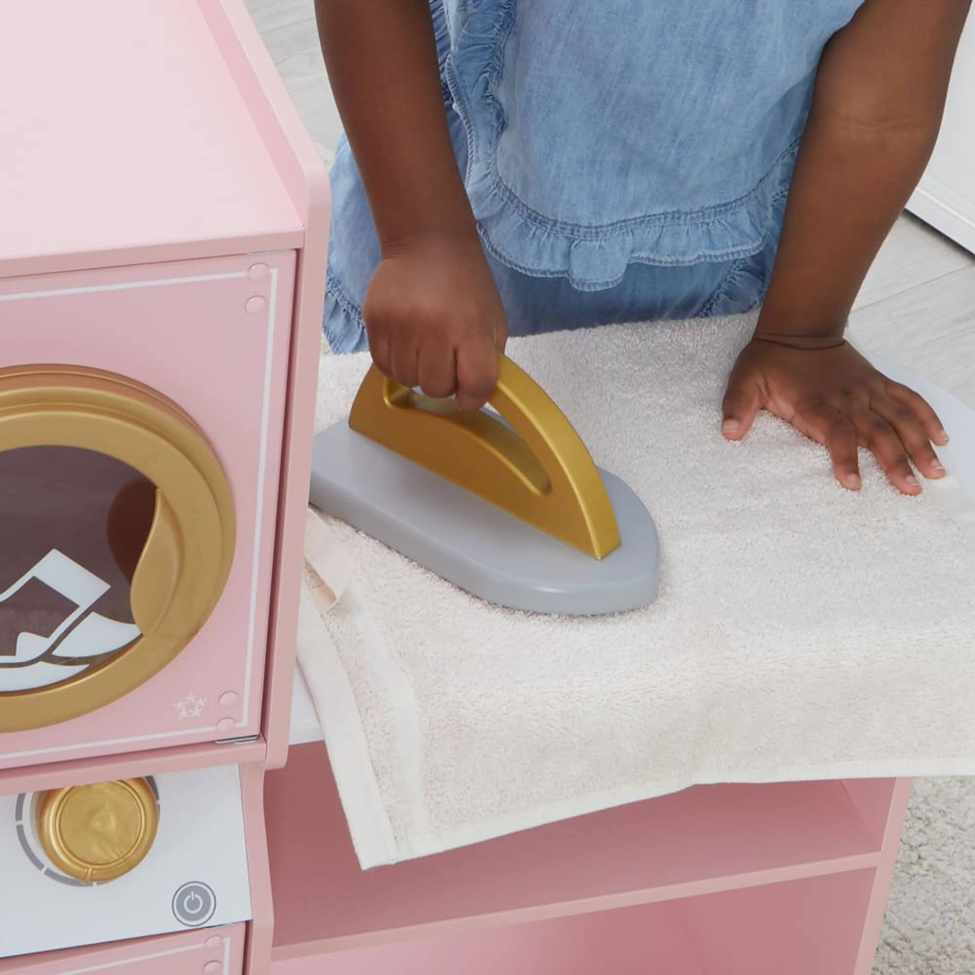 KidKraft Wooden Laundry Play Set with Stacking Washer & Dryer Toy & 4 Accessories